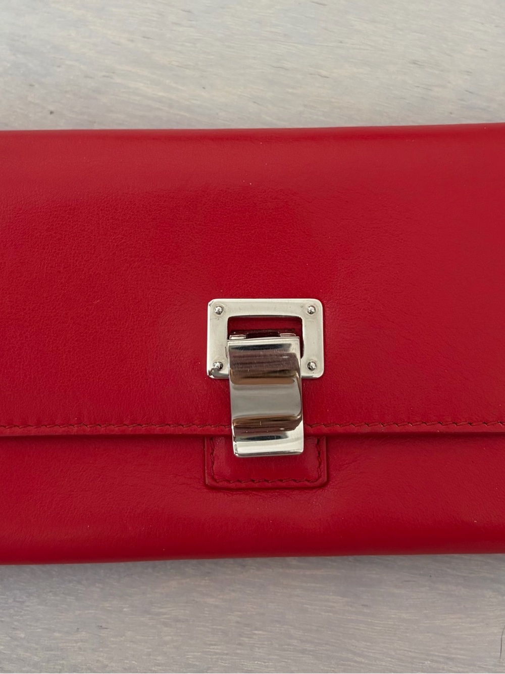 Proenza Schouler Red Leather wallet with Silver Hardware
